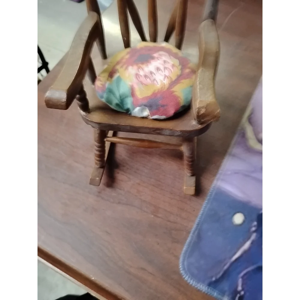 Vintage Wooden Doll Rocking Chair 7.75”‎